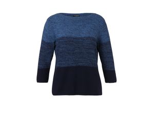 4052481524823 - Große Größen Feinstrickpullover mit Blockstreifen und 3 4-Arm indigo Gr44