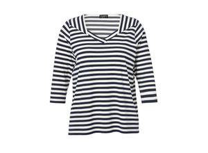 4052481526377 - Große Größen Ringelshirt mit Karree-Ausschnitt und 3 4-Arm indigo gestreift Gr46