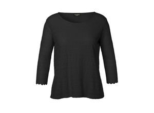 4052481528623 - Große Größen Doppellagige Tunika mit Spitze und 3 4-Ärmeln schwarz Gr44