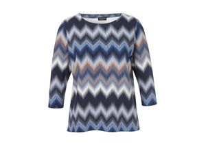 4052481534600 - Große Größen Sweatshirt mit Zickzack-Alloverprint blau bedruckt Gr52