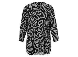 4052481542902 - Große Größen Tunika mit Zebraprint in Longform schwarz bedruckt Gr46