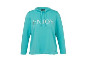 4052481555599 - Große Größen Sweatshirt mit Stehkragen und 3D-Motiv vorn mint Gr44