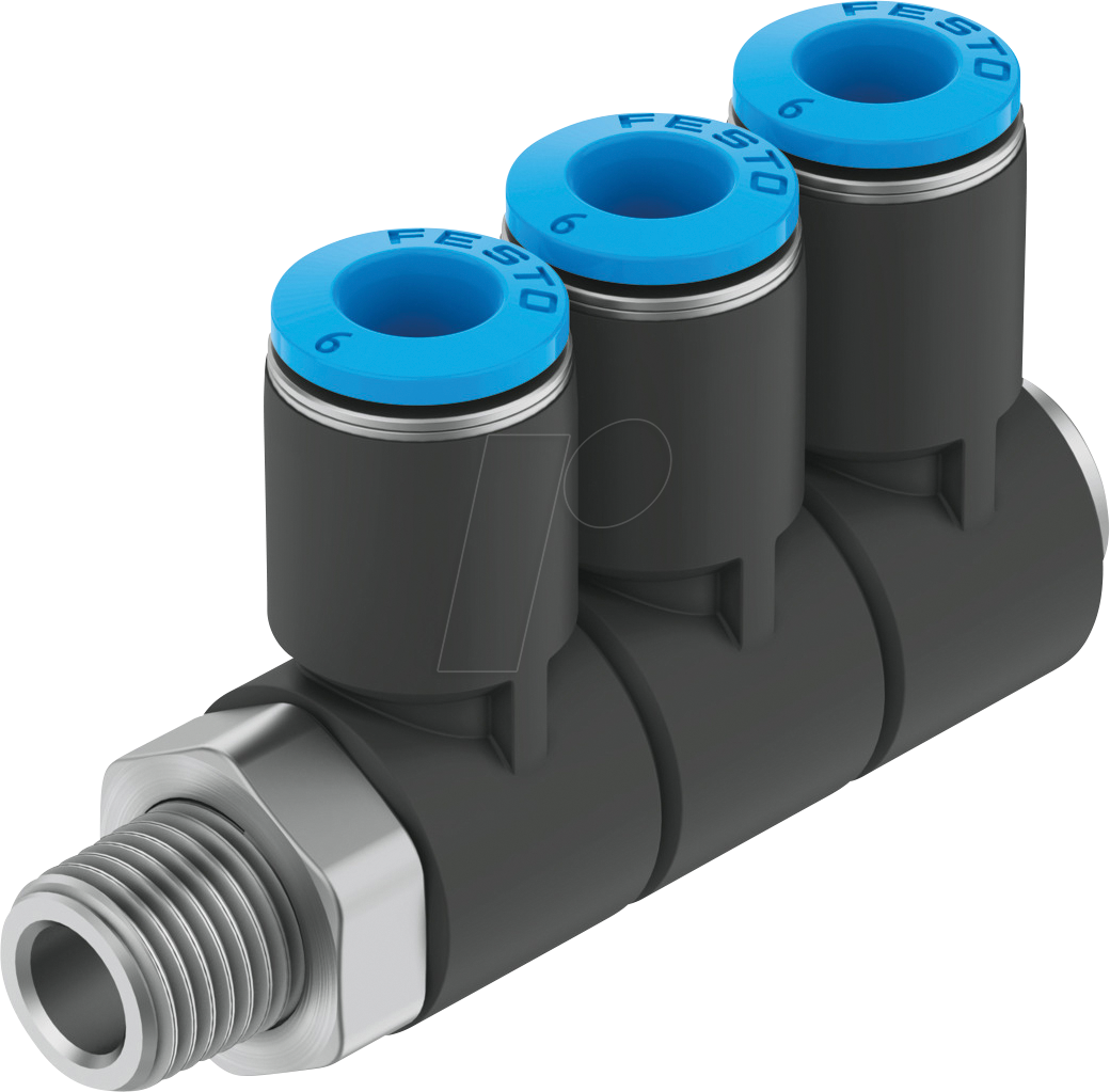 4052568033064 - 153223 - Mehrfachverteiler mit Außengewinde R1 4 Abgänge 3 Ø 6 mm