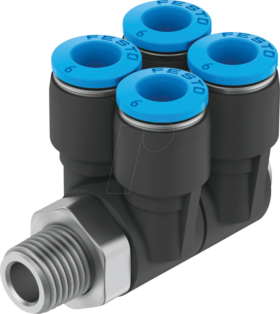 4052568033156 - 153233 - Mehrfachverteiler mit Außengewinde R1 4 Abgänge 4 Ø 6 mm