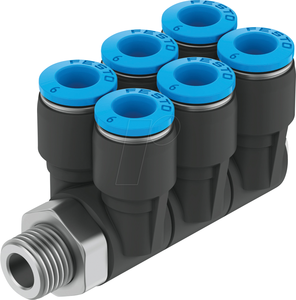 4052568033224 - 153241 - Mehrfachverteiler mit Außengewinde R1 8 Abgänge 6 Ø 4 mm