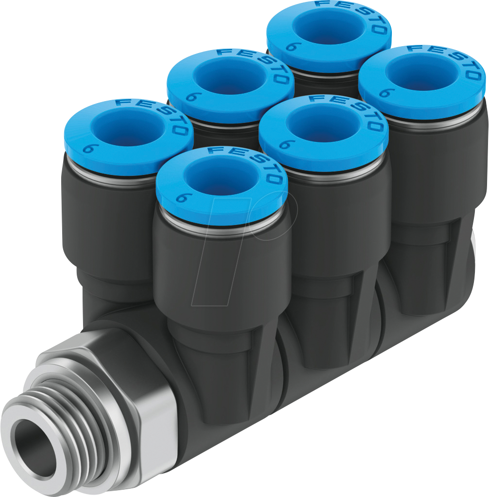 4052568040574 - 186255 - Mehrfachverteiler mit Außengewinde G1 4 Abgänge 6 Ø 6 mm