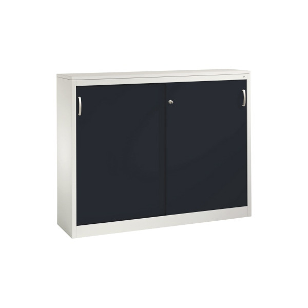 4052574992928 - C+P Sideboard mit Schiebetüren Acurado H1200xB1600xT400mm Korpus Lichtgrau Fronten Schwarzgrau Anzahl Fächer 4