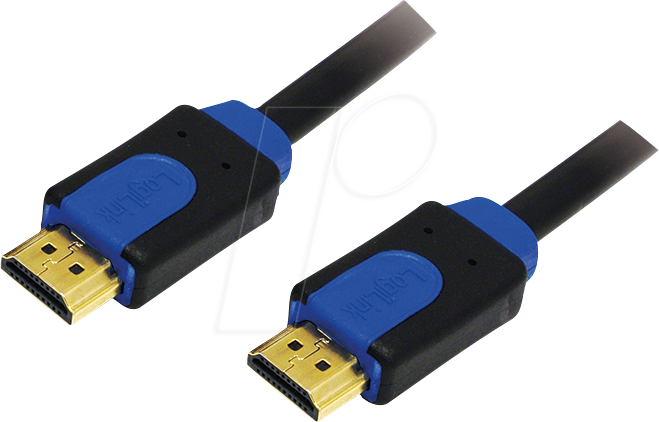 4052792005523 - CHB1101- High Speed HDMI-Kabel mit Ethernet (v14 2x 19-poliger Stecker Goldstecker 1 m) schwarz - Logilink