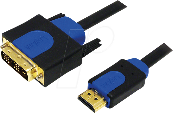 4052792005622 - LOGILINK CHB3105 - HDMI DVI Kabel bidirektional 1080p schw blau 5 m