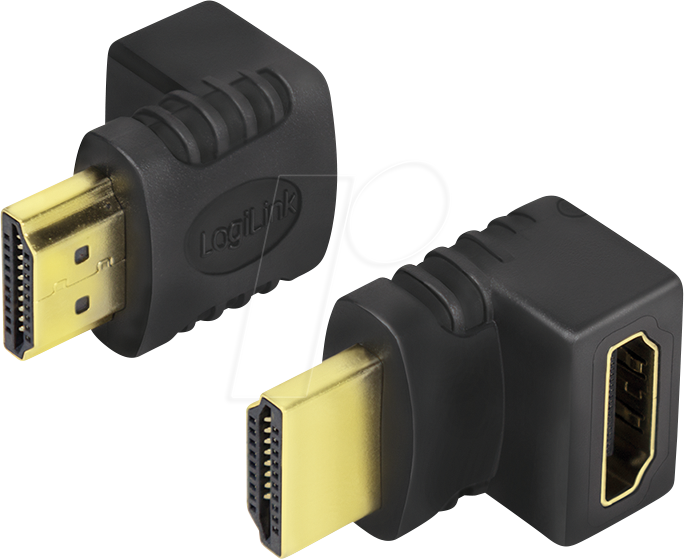 4052792005905 - LOGILINK AH0007 - Adapter HDMI A Stecker auf Buchse unten gewinkelt kurz 4K 30