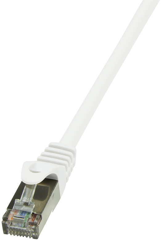 4052792021844 - CP2091S RJ45 Netzwerkkabel Patchkabel cat 6 f utp 1000 m Weiß mit Rastnasenschutz 1 St - Logilink