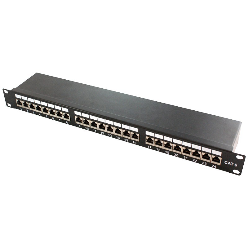 4052792027174 - 24-port LogiLink Cat 6A Patchpanel 24-port STP schwarz NP0061 4052792027174