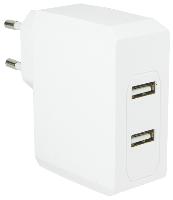 4052792032826 - LogiLink Universal Wall Charger - Netzteil - 17 Watt - 34 A - 2 Ausgabeanschlussstellen (USB) - weiß