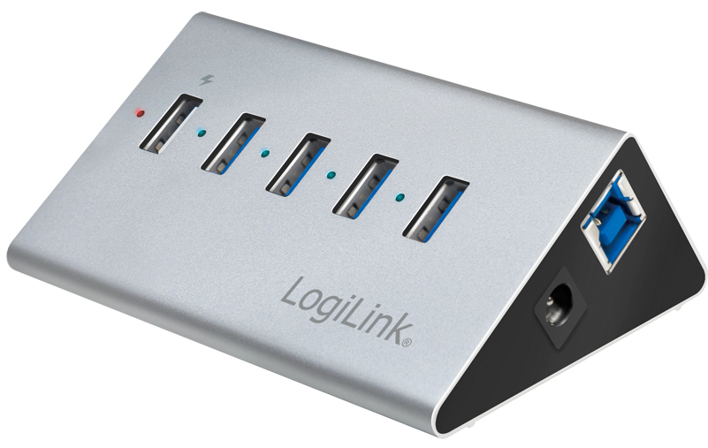 4052792033687 - LogiLink USB 30 High Speed hub 4-port + 1x Fast Charging port USB-Hubs - 4 - silber