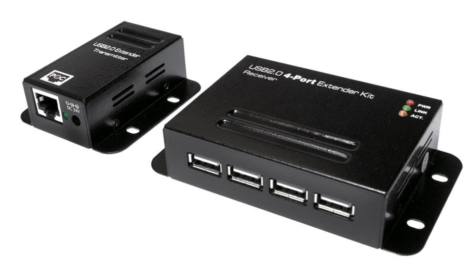 4052792035377 - LogiLink USB 20 Cat 5 Extender with 4-Port Hub Receiver and Transmitter - USB-Erweiterung - USB 20