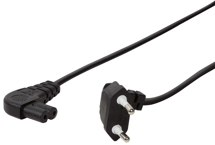 4052792039771 - LogiLink Strom Anschlusskabel [1x Euro-Stecker - 1x Kleingeräte-Stecker C8] 075 m Schwarz