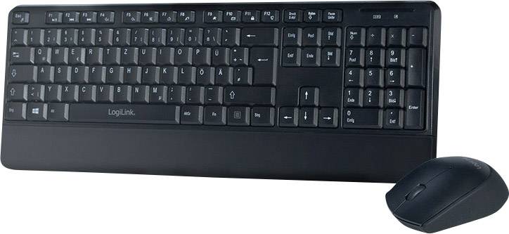 4052792045703 - LogiLink Tastatur Maus Kombination Funk 24 GHz sc - Tastatur & Maus Set - Deutsch - Schwarz