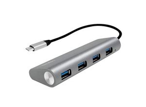 4052792048643 - LogiLink UA0309 4 Port USB-C® (USB 32 Gen 2) Multiport Hub Grau