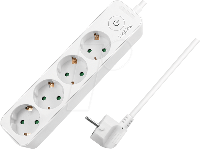 4052792057775 - LOGILINK LPS245 - Steckdosenleiste 4-fach 15 m mit Schalter weiß