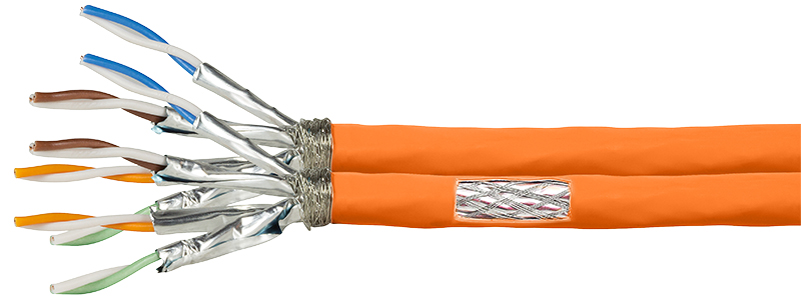 4052792059700 - LogiLink CPV0063 RJ45 Netzwerkkabel Patchkabel CAT 7 100 m Orange Flammwidrig Gesamtschirm Halogenfrei Paarschirm Duplex 1 St