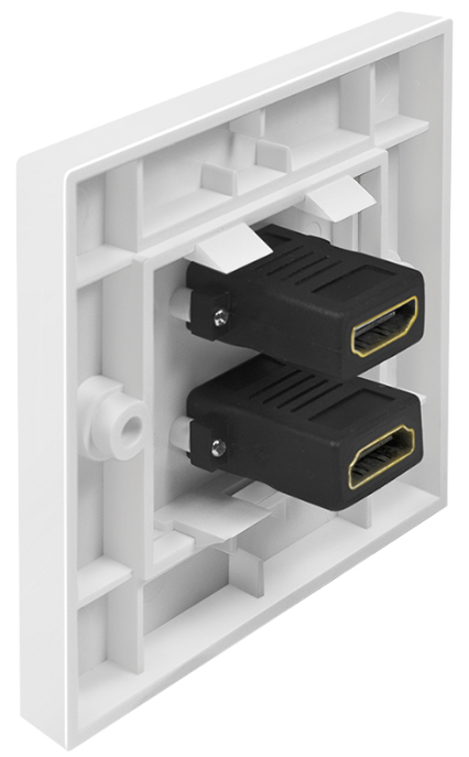 4052792061628 - LOGILINK AH0018 - HDMI Wanddose mit 2 x HDMI Kupplung Buchse Buchse weiß