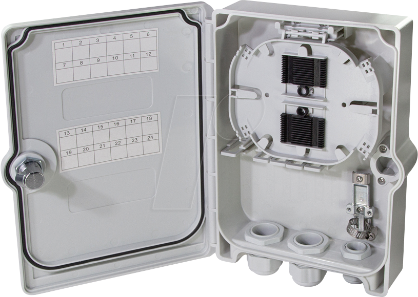 4052792066715 - FTTH FTTB-Anschlussleergehäuse FB124E für 24 Fasern 6x lc qd o sc dx - Logilink