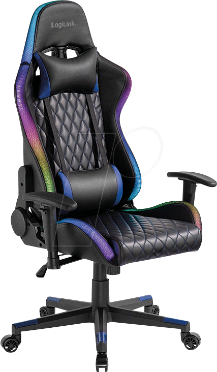 4052792075953 - LOGILINK EO0076 - RGB Gaming-Stuhl mit Kopf- und Lendenkissen