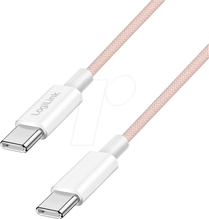 4052792077988 - LOGILINK CU0345 - Sync- & Ladekabel USB-C -> C 60 W pink 15 m