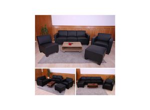 4052826123612 - Modular Sofa-System Couch-Garnitur Moncalieri 3-1-1-1 Kunstleder ~ schwarz