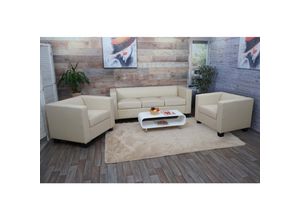 4052826125210 - 3-1-1 Couchgarnitur Lille Kunstleder ~ creme