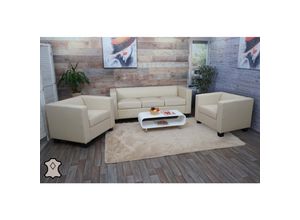 4052826135554 - 3-1-1 Couchgarnitur Lille ~ Leder creme