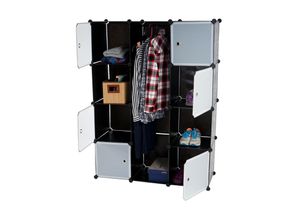 4052826169573 - Regalsystem Cairns T307 Steckregal Garderobe Kleiderschrank 8 Boxen je 36x36x36cm schwarz