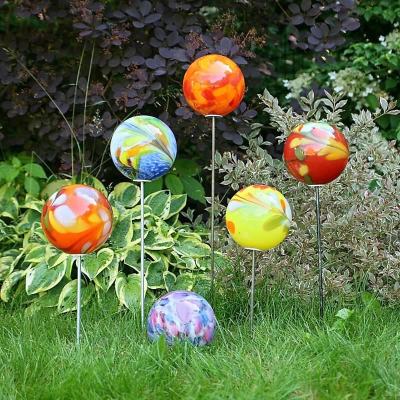 4052884029000 - Gartenkugel Gartenflair inkl Stab 18cm orange