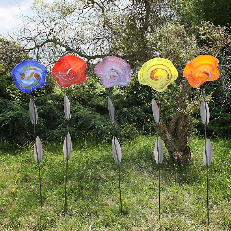 4052884029109 - Blüte Gartenflair 35cm gelb inkl Stab