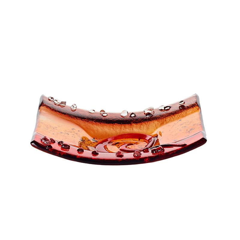 4052884035575 - Kerzenhalter Kerzenteller Wippe Tischdekoration Fusing Glas rot 12x14cm Handmade 4052884035575 - Kerzenhalter Kerzenteller Wippe Tischdekoration Fusing Glas rot 12x14cm Handmade