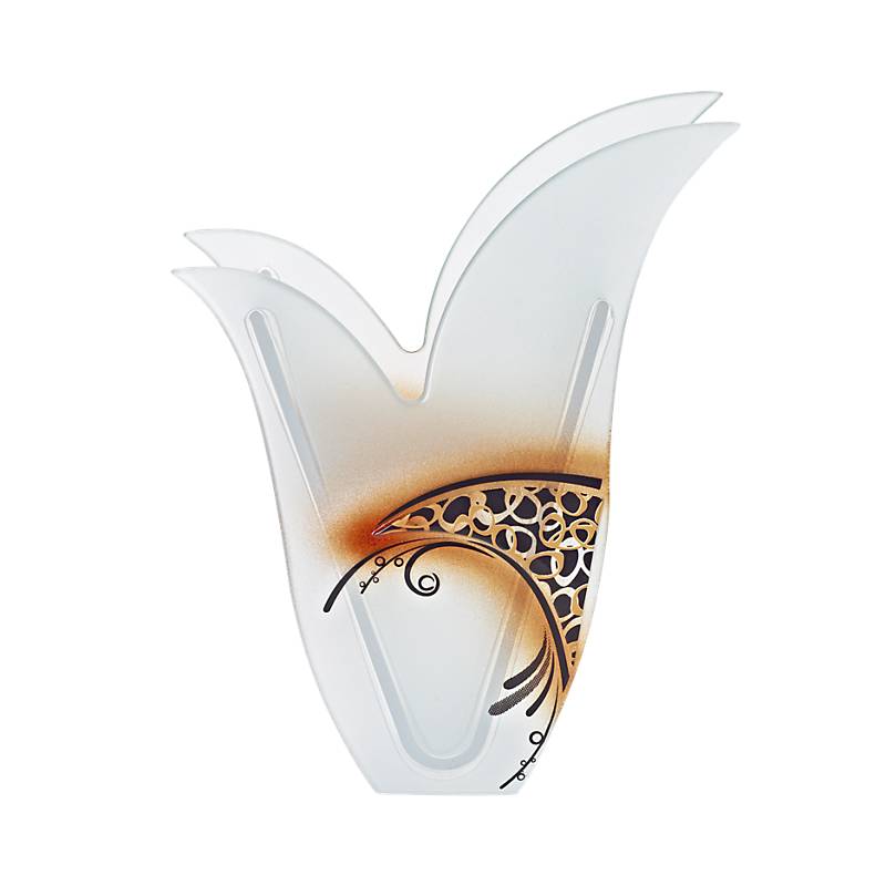 4052884035728 - Glasvase Designelement Deko Tischvase Fusing Glas Kunst weiß gold 31cm Handmade