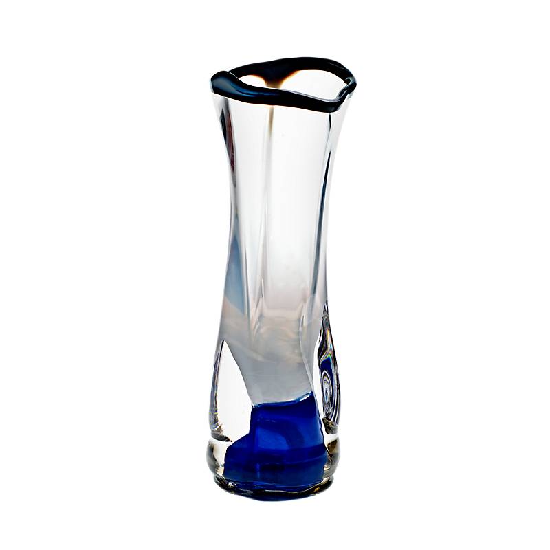 4052884045550 - Vase mit blauem Fuss Stiller (25cm) 4052884045550 - Vase mit blauem Fuss Stiller (25cm)