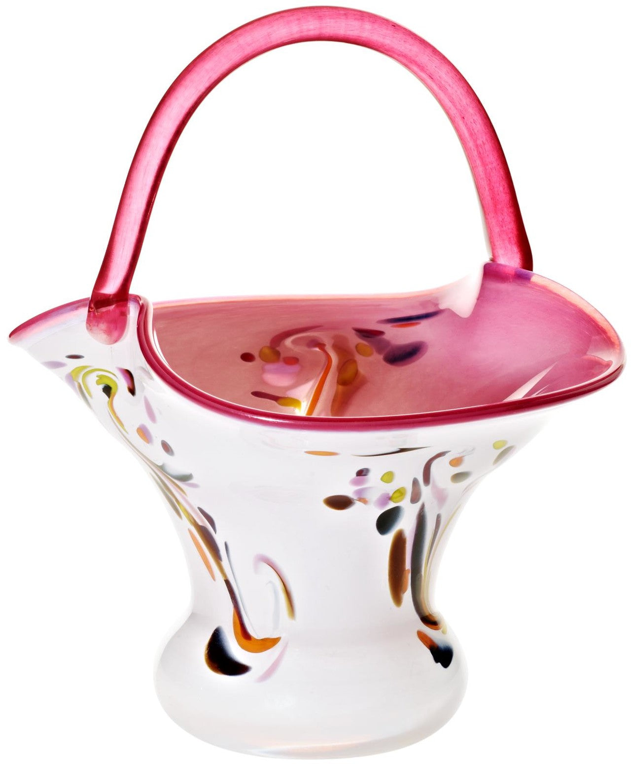 4052884055306 - Glaskörbchen Pavel 23cm weiß rosa 4052884055306 - Glaskörbchen Pavel 23cm weiß rosa