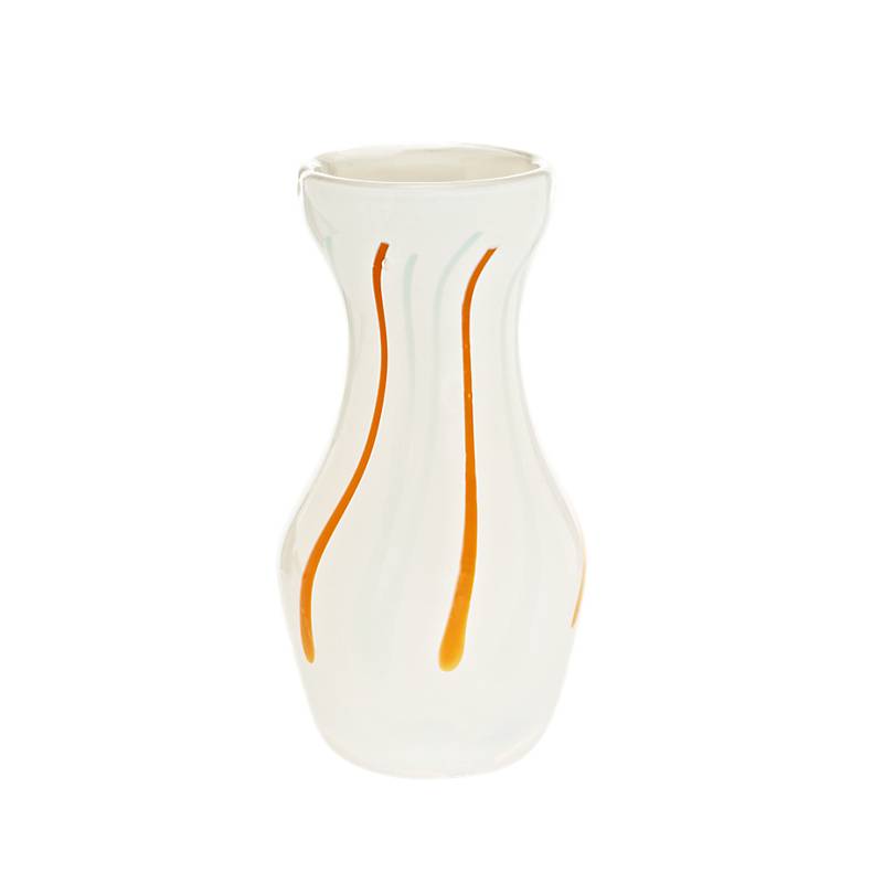 4052884056174 - Vase weiß gelbe Streifen Pavel (19cm) 4052884056174 - Vase weiß gelbe Streifen Pavel (19cm)