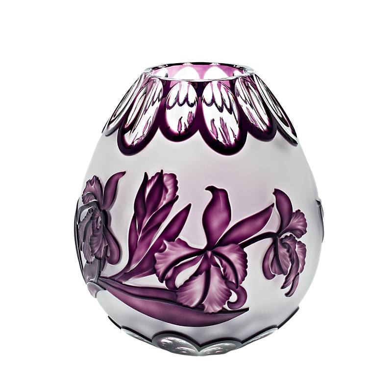 4052884057911 - Vase handgeschliffen mit Rose King (21cm)