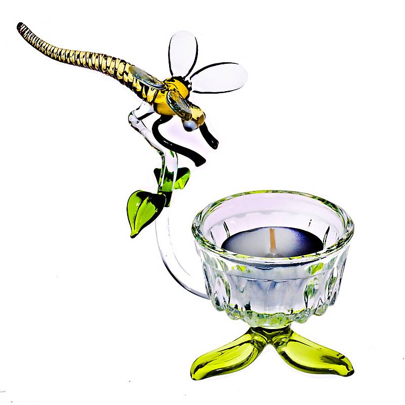 4052884066333 - Teelichthalter mit Libelle Blumen 4052884066333 - Teelichthalter mit Libelle Blumen