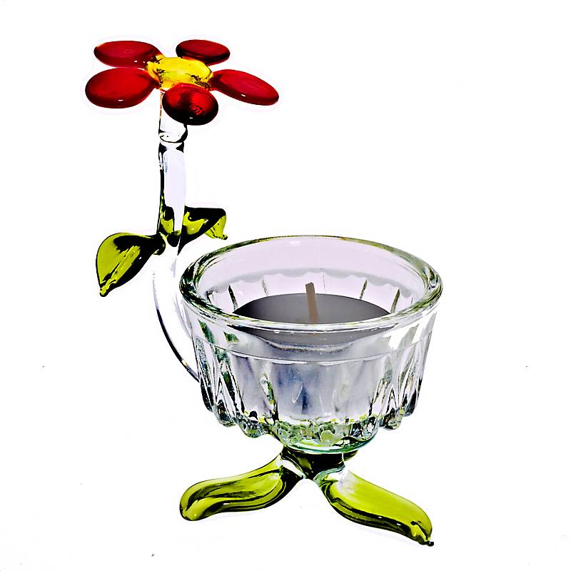 4052884066340 - Teelichthalter mit Blume Blumen 4052884066340 - Teelichthalter mit Blume Blumen