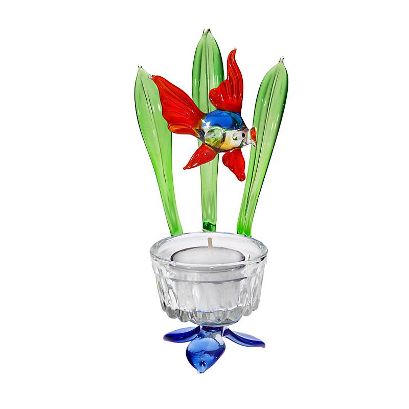 4052884066371 - Teelichthalter mit Fisch Blumen 4052884066371 - Teelichthalter mit Fisch Blumen