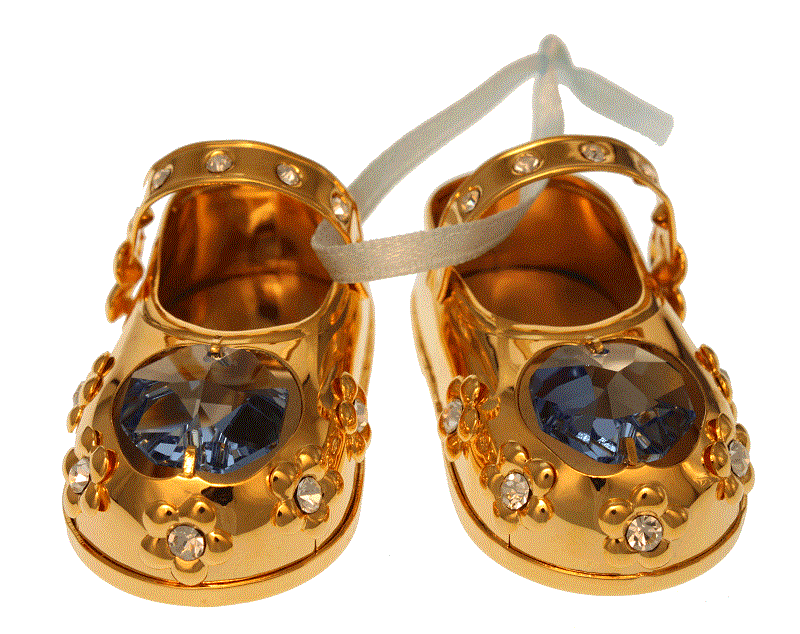 4052884109030 - Babyschuhe Junge Metall vergoldet Kristallelemente 5 cm Geschenk