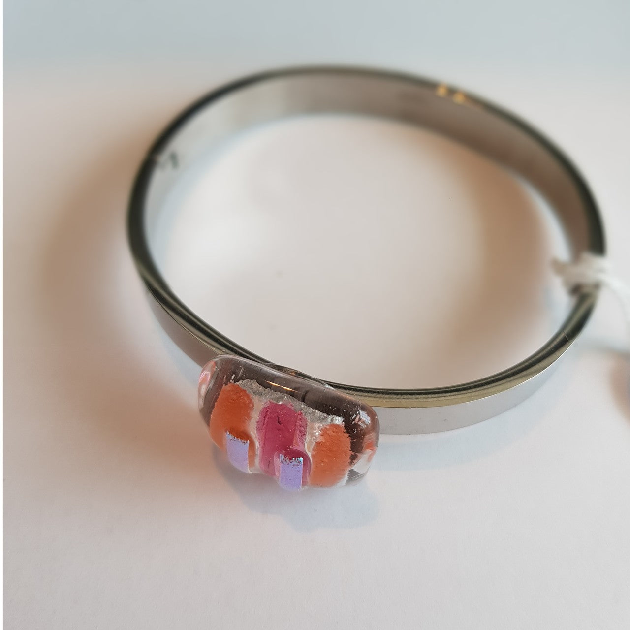 4052884284454 - Armreif mit Glasstein Rosa Orange Fusing 4052884284454 - Armreif mit Glasstein Rosa Orange Fusing
