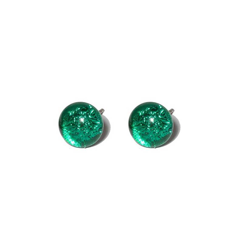 4052884662276 - Ohrstecker mit Glasperle Dark Green Stone Fusing