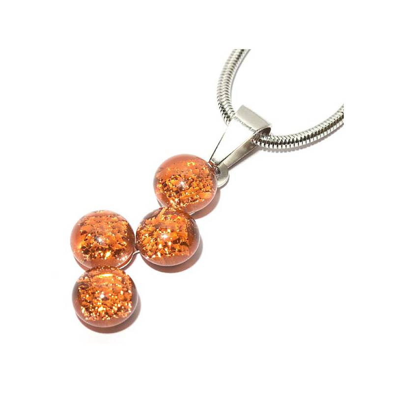 4052884662344 - Halskette Glasperle Fusing orange (45cm)