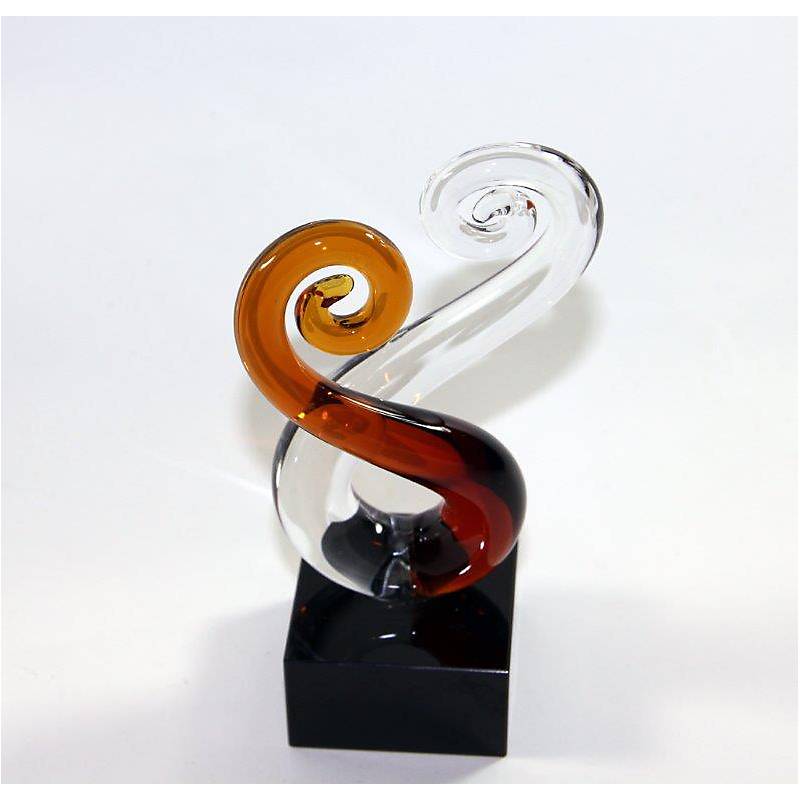 4052884695052 - Glasskulptur Synphonie Gold Kunstobjekt Kristallglas Handarbeit Höhe 15cm Unikat 4052884695052 - Glasskulptur Synphonie Gold Kunstobjekt Kristallglas Handarbeit Höhe 15cm Unikat