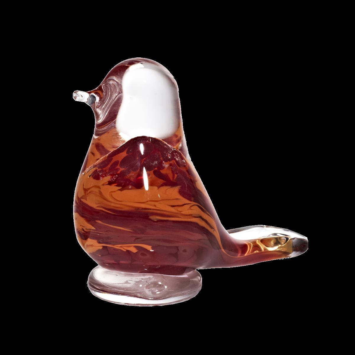 4052884855968 - Glasfigur Spatz (8cm) rot orange
