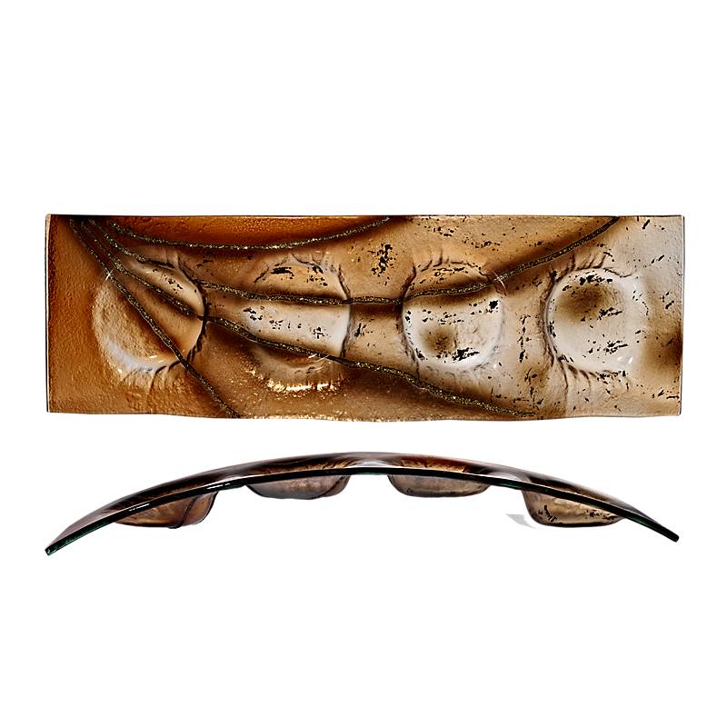 4052884864373 - Kerzenhalter Bogen Adventskranz 4er Kerzenteller braun Fusing Glas 42cm Handmade 4052884864373 - Kerzenhalter Bogen Adventskranz 4er Kerzenteller braun Fusing Glas 42cm Handmade
